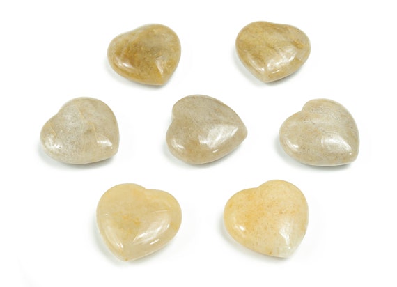 Yellow Jade Heart Gemstone – Heart Crystal - Healing Stones – Carving Heart - Natural Stones - 3cm - He1191