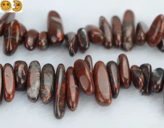 Brecciated Jasper Smooth Stick Chips Beads,chips,spike,irregular Beads,top Drilled Beads,natural,gemstone Beads,diy,10-22mm,15" Full Strand