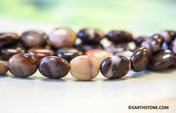 M/ Autumn Stone 8x10mm Flat Oval Beads Multi-color Jasper Gemstone Beads For Jewelry Making