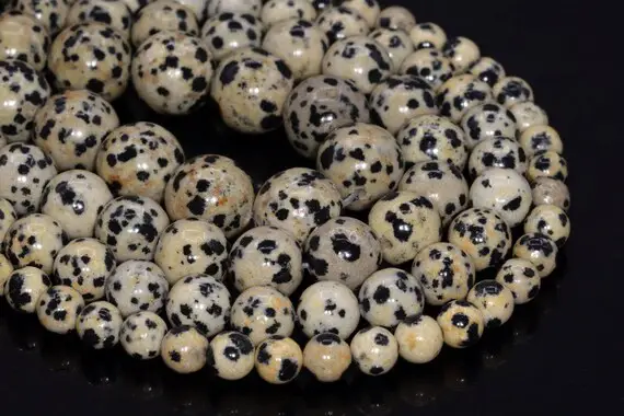 Genuine Natural Dalmatian Jasper Loose Beads Round Shape 6mm 8-9mm 10mm 12mm