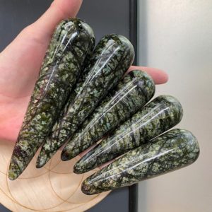 Shop Jade Points & Wands! Jungle Green Jade Wands | Natural genuine stones & crystals in various shapes & sizes. Buy raw cut, tumbled, or polished gemstones for making jewelry or crystal healing energy vibration raising reiki stones. #crystals #gemstones #crystalhealing #crystalsandgemstones #energyhealing #affiliate #ad