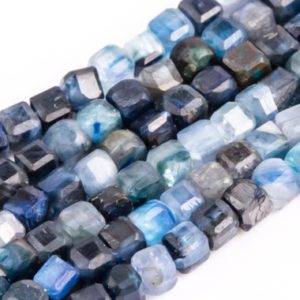 Shop Kyanite Faceted Beads! Genuine Natural Blue Kyanite Loose Beads South Africa Beveled Edge Faceted Cube Shape 2mm | Natural genuine faceted Kyanite beads for beading and jewelry making.  #jewelry #beads #beadedjewelry #diyjewelry #jewelrymaking #beadstore #beading #affiliate #ad