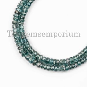 Shop Kyanite Faceted Beads! Mint Kyanite faceted Rondelle Shape Beads, 3.5-5 mm Green Kyanite Faceted Rondelle beads, Mint Kyanite Rondelle Beads, Kyanite Beads | Natural genuine faceted Kyanite beads for beading and jewelry making.  #jewelry #beads #beadedjewelry #diyjewelry #jewelrymaking #beadstore #beading #affiliate #ad