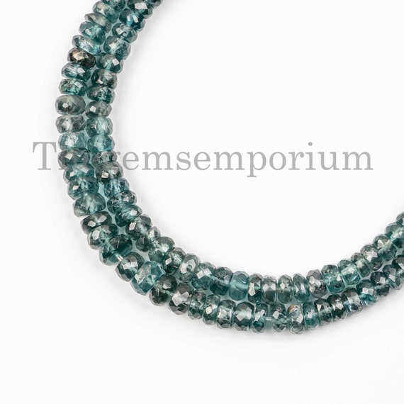 Mint Kyanite Faceted Rondelle Shape Beads, 3.5-5 Mm Green Kyanite Faceted Rondelle Beads, Mint Kyanite Rondelle Beads, Kyanite Beads