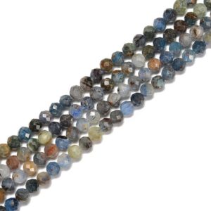 Shop Kyanite Faceted Beads! Natural Multi Color Kyanite Faceted Round Beads Size 4mm 5mm 15.5'' Strand | Natural genuine faceted Kyanite beads for beading and jewelry making.  #jewelry #beads #beadedjewelry #diyjewelry #jewelrymaking #beadstore #beading #affiliate #ad