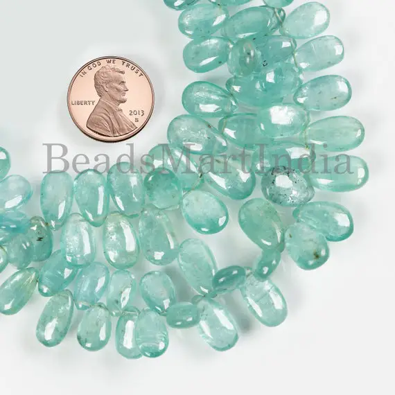 4x6-9x15 Mm Mint Kyanite Beads, Mint Kyanite Pear Shape Beads, Kyanite Smooth Beads, Kyanite Gemstone Beads, Kyanite Plain Pear Shape Beads
