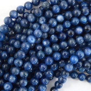 Shop Kyanite Beads! AA Blue Kyanite Round Beads Gemstone 15.5" Strand 4mm 6mm 8mm | Natural genuine beads Kyanite beads for beading and jewelry making.  #jewelry #beads #beadedjewelry #diyjewelry #jewelrymaking #beadstore #beading #affiliate #ad