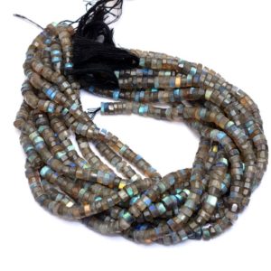 Shop Labradorite Faceted Beads! 50 Strands Pack – Labradorite 5mm-6mm Heishi Faceted Rondelle | Gemstone Disc Beads 13" Strand | Labradorite Blue Flash Gemstone Coin Beads | Natural genuine faceted Labradorite beads for beading and jewelry making.  #jewelry #beads #beadedjewelry #diyjewelry #jewelrymaking #beadstore #beading #affiliate #ad