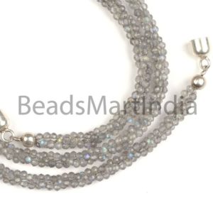 Shop Labradorite Necklaces! Labradorite Faceted Rondelle Shape Bead Necklace With Silver Lock, Labradorite Machine Cut Faceted Necklace, Labradorite Faceted Silver Bead | Natural genuine Labradorite necklaces. Buy crystal jewelry, handmade handcrafted artisan jewelry for women.  Unique handmade gift ideas. #jewelry #beadednecklaces #beadedjewelry #gift #shopping #handmadejewelry #fashion #style #product #necklaces #affiliate #ad