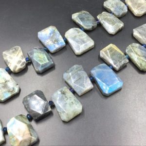 Shop Labradorite Bead Shapes! Faceted Labradorite Slice Beads Flash Labradorite Slab Beads Graduated Top Drilled Pendant Beads 15-25*25-38mm 15.5" full strand | Natural genuine other-shape Labradorite beads for beading and jewelry making.  #jewelry #beads #beadedjewelry #diyjewelry #jewelrymaking #beadstore #beading #affiliate #ad