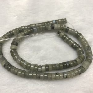 Shop Labradorite Bead Shapes! Genuine Labradorite 3x6mm Heishi Gray Gemstone Loose Beads 15 inch Jewelry Supply Bracelet Necklace Material Support Wholesale | Natural genuine other-shape Labradorite beads for beading and jewelry making.  #jewelry #beads #beadedjewelry #diyjewelry #jewelrymaking #beadstore #beading #affiliate #ad