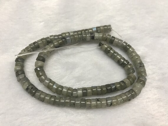Genuine Labradorite 3x6mm Heishi Gray Gemstone Loose Beads 15 Inch Jewelry Supply Bracelet Necklace Material Support Wholesale