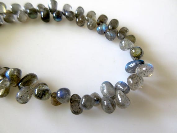 Natural Smooth Labradorite Tear Drop Briolette Beads, 9 Inches Of Tiny Uniform Sized Calibrated 4x6mm Labradorite Beads, Gds767