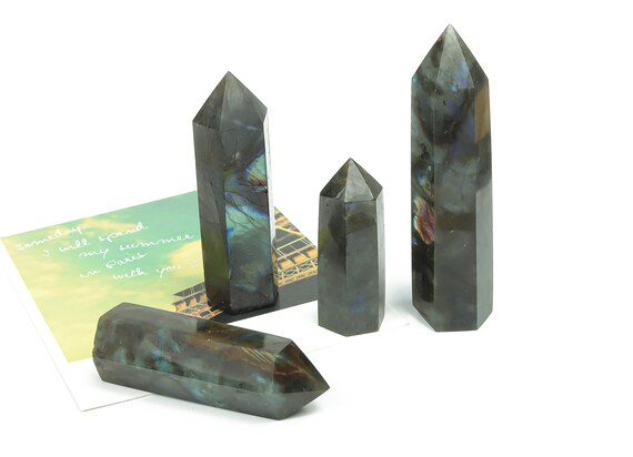 Labradorite Obelisk Tower Stone – Obelisk Tower Point Crystals – Meditation Gemstone - Gifts - Tw1046