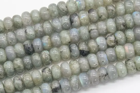 Genuine Natural Gray Labradorite Loose Beads Rondelle Shape 10x6mm