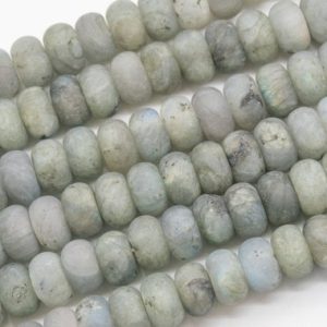 Shop Labradorite Rondelle Beads! Genuine Natural Matte Gray Labradorite Loose Beads Rondelle Shape 10x6MM | Natural genuine rondelle Labradorite beads for beading and jewelry making.  #jewelry #beads #beadedjewelry #diyjewelry #jewelrymaking #beadstore #beading #affiliate #ad