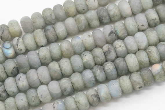 Genuine Natural Matte Gray Labradorite Loose Beads Rondelle Shape 10x6mm