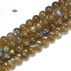 Shop Labradorite Beads! Natural Golden Labradorite Smooth Round Beads Size 3.5 – 10mm 15.5'' Strand | Natural genuine beads Labradorite beads for beading and jewelry making.  #jewelry #beads #beadedjewelry #diyjewelry #jewelrymaking #beadstore #beading #affiliate #ad