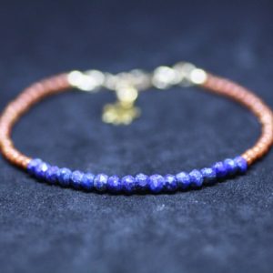 Shop Lapis Lazuli Bracelets! Goldstone and Natural Lapis Bracelet 14k Gold Filled ,9th anniversary , December Birthstone , healing gem ,  From Canada, Layering, Stacking | Natural genuine Lapis Lazuli bracelets. Buy crystal jewelry, handmade handcrafted artisan jewelry for women.  Unique handmade gift ideas. #jewelry #beadedbracelets #beadedjewelry #gift #shopping #handmadejewelry #fashion #style #product #bracelets #affiliate #ad