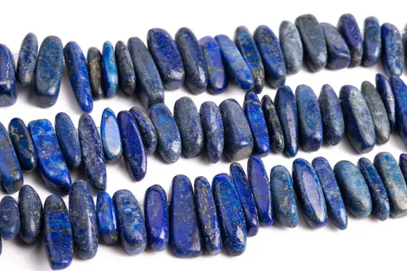 Deep Blue Lapis Lazuli Beads Stick Pebble Chip Grade A Genuine Natural Gemstone Loose Beads 12-24x3-5mm