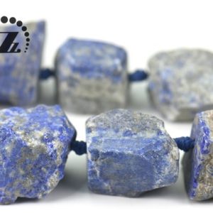Shop Lapis Lazuli Chip & Nugget Beads! Lapis lazuli Matte Cut Nugget beads, Natural blue Lapis lazuli matte Chunky beads,12-22×15-30mm,15" full strand | Natural genuine chip Lapis Lazuli beads for beading and jewelry making.  #jewelry #beads #beadedjewelry #diyjewelry #jewelrymaking #beadstore #beading #affiliate #ad
