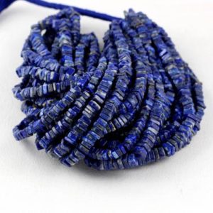 Shop Lapis Lazuli Bead Shapes! 1 Strand AAA Natural Lapis Heishi Beads Gemstone Lapis Heishi Beads Measurement 4-5.5mm – Lapis Heishi Cut Beads Strand 16 Inch Square Beads | Natural genuine other-shape Lapis Lazuli beads for beading and jewelry making.  #jewelry #beads #beadedjewelry #diyjewelry #jewelrymaking #beadstore #beading #affiliate #ad