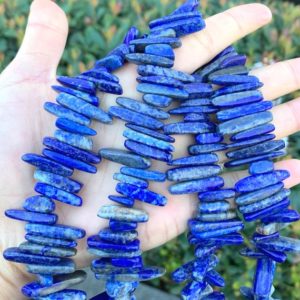 Shop Lapis Lazuli Bead Shapes! 1 Strand/15" Natural Blue Lapis Lazuli Healing Gemstone 7-23mm Teardrop Pendant Drop Bead Spike Stick for Necklace Earrings Jewelry Making | Natural genuine other-shape Lapis Lazuli beads for beading and jewelry making.  #jewelry #beads #beadedjewelry #diyjewelry #jewelrymaking #beadstore #beading #affiliate #ad