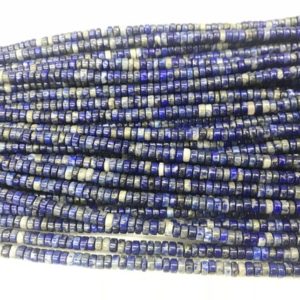 Shop Lapis Lazuli Bead Shapes! Natural Lapis Lazuli 2x4mm Heishi Genuine Loose Blue Gemstone Beads 15 inch Jewelry Supply Bracelet Necklace Material Support Wholesale | Natural genuine other-shape Lapis Lazuli beads for beading and jewelry making.  #jewelry #beads #beadedjewelry #diyjewelry #jewelrymaking #beadstore #beading #affiliate #ad