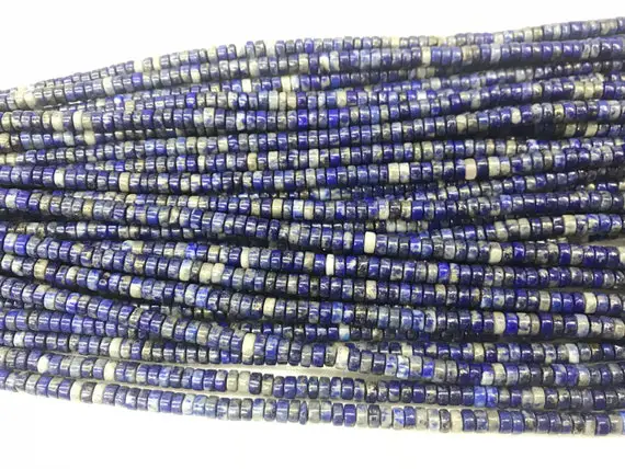 Natural Lapis Lazuli 2x4mm Heishi Genuine Loose Blue Gemstone Beads 15 Inch Jewelry Supply Bracelet Necklace Material Support Wholesale
