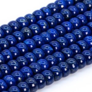 Shop Lapis Lazuli Rondelle Beads! Genuine Natural Dark Blue Lapis Lazuli Loose Beads Afghanistan Grade AAA Rondelle Shape 6x4mm | Natural genuine rondelle Lapis Lazuli beads for beading and jewelry making.  #jewelry #beads #beadedjewelry #diyjewelry #jewelrymaking #beadstore #beading #affiliate #ad