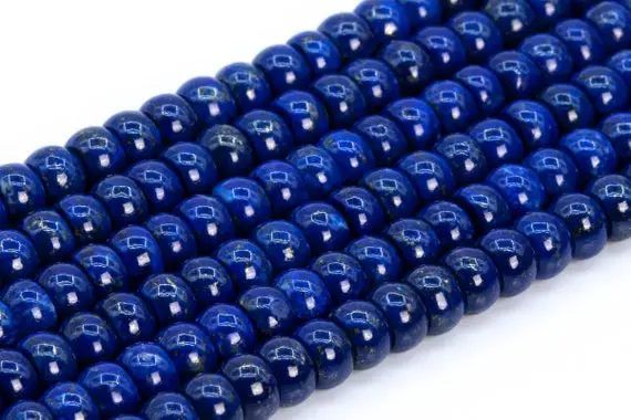 Genuine Natural Dark Blue Lapis Lazuli Loose Beads Afghanistan Grade Aaa Rondelle Shape 6x4mm