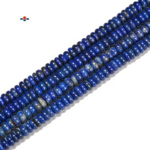Shop Lapis Lazuli Beads! High Grade Natural Lapis Smooth Rondelle Beads Size 4x6mm 5x8mm 6x10mm 15.5''Str | Natural genuine beads Lapis Lazuli beads for beading and jewelry making.  #jewelry #beads #beadedjewelry #diyjewelry #jewelrymaking #beadstore #beading #affiliate #ad