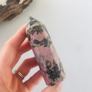 Large Polished Rhodonite Tower, Healing Crystal