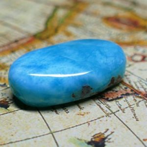 Shop Larimar Cabochons! Natural Blue Larimar Oval Cabochon  25.5ct | Natural genuine stones & crystals in various shapes & sizes. Buy raw cut, tumbled, or polished gemstones for making jewelry or crystal healing energy vibration raising reiki stones. #crystals #gemstones #crystalhealing #crystalsandgemstones #energyhealing #affiliate #ad
