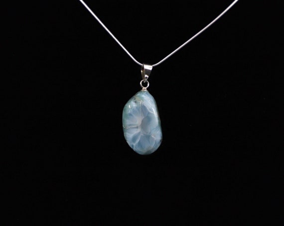 Natural Larimar Pendant (dominican Republic), Gift For Her, Crystal Pendant, Crystal Healing