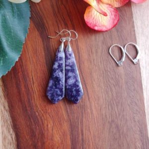 Shop Lepidolite Earrings! Long lepidolite earrings. Avail in sterling silver only | Natural genuine Lepidolite earrings. Buy crystal jewelry, handmade handcrafted artisan jewelry for women.  Unique handmade gift ideas. #jewelry #beadedearrings #beadedjewelry #gift #shopping #handmadejewelry #fashion #style #product #earrings #affiliate #ad