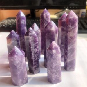 Shop Lepidolite Points & Wands! Lepidolite Tower Point Natural Lepidolite Crystal Point Tower Crystal Obelisk Gemstone Wand Healing Crystal Bulk Wholesale | Natural genuine stones & crystals in various shapes & sizes. Buy raw cut, tumbled, or polished gemstones for making jewelry or crystal healing energy vibration raising reiki stones. #crystals #gemstones #crystalhealing #crystalsandgemstones #energyhealing #affiliate #ad