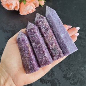 Lepidolite Tower, Choose Your Small Purple Crystal Wand Obelisk Column for Jewelry Making or Crystal Grids | Natural genuine stones & crystals in various shapes & sizes. Buy raw cut, tumbled, or polished gemstones for making jewelry or crystal healing energy vibration raising reiki stones. #crystals #gemstones #crystalhealing #crystalsandgemstones #energyhealing #affiliate #ad