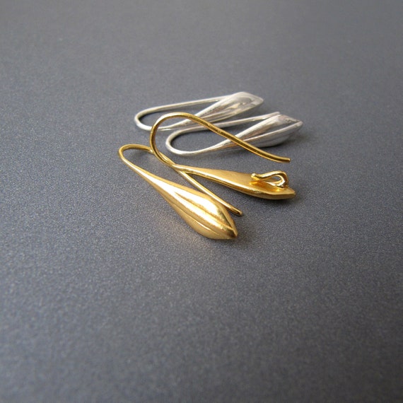 Luxurious Heavy Silver Gold Vermeil Ear Wires • 23x5mm • Open Hook • use Removable Dangles • No Pliers Required • Diy Earrings Findings