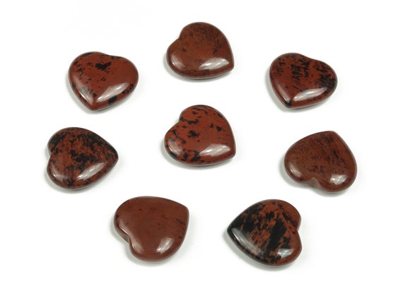 Mahogany Obsidian Heart Gemstone Flat – Heart Crystal - Healing Stones – Carving Heart - Natural Stones - 20x20x6 - He1069