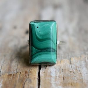 Shop Malachite Rings! Malachite ring, Green Malachite ring, 925 sterling silver, Malachite gemstone silver ring, women jewellery gift #B818 | Natural genuine Malachite rings, simple unique handcrafted gemstone rings. #rings #jewelry #shopping #gift #handmade #fashion #style #affiliate #ad