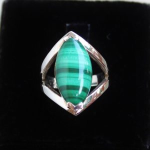 Shop Malachite Rings! Malachite Sterling Silver ring, Gift for her, Statement rings, Kidney Cure Gemstone, Anniversary Gift, Christmas gift, Healing Stone Jewelry | Natural genuine Malachite rings, simple unique handcrafted gemstone rings. #rings #jewelry #shopping #gift #handmade #fashion #style #affiliate #ad