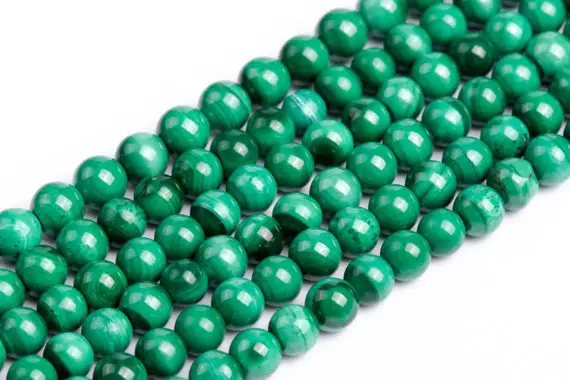 Genuine Natural Malachite Loose Beads Grade Aa Round Shape 4mm