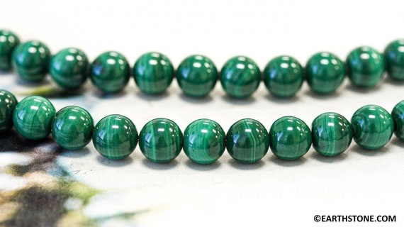 M/ Malachite 10mm/ 9mm/ 8mm/ 7mm Round Beads. 15.5" Strand Natural Green Gemstone Beads For Jewelry Making