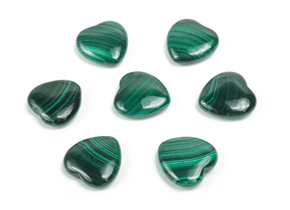 Malachite Heart Gemstone - Natural Malachite Stone –  Healing Crystals - Nurturing Stone – Crystal Hearts – 20x20x7mm - He1266