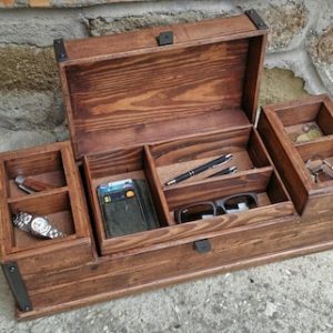 Shop Men's Jewelry Boxes! Men’s jewelry box handcrafted in Italy with old wood  , reclaimed  wood  men’s valet box  , rustic watch box for man | Shop jewelry making and beading supplies, tools & findings for DIY jewelry making and crafts. #jewelrymaking #diyjewelry #jewelrycrafts #jewelrysupplies #beading #affiliate #ad