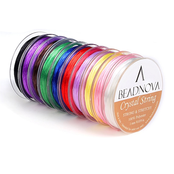 Mixed Color 1mm Elastic Stretch Polyester Crystal String Cord For Jewelry Making Bracelet Beading Thread (12m/ Roll, Total 10 Rolls)