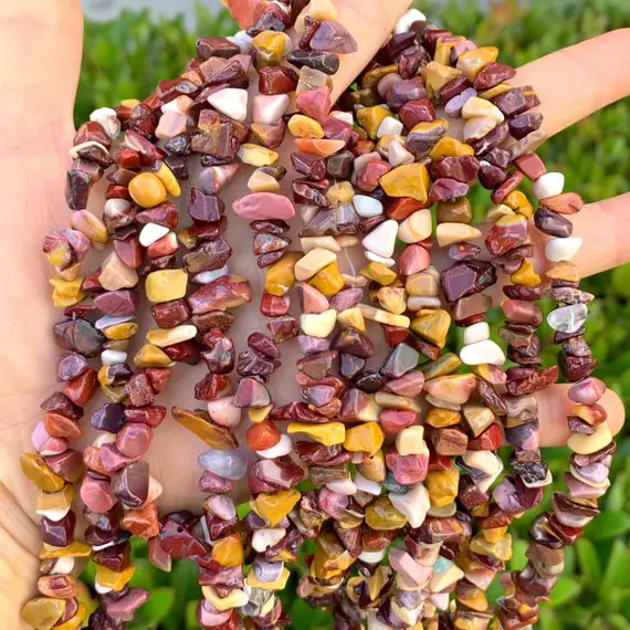 1 Strand/33" Top Quality Natural Mookaite Jasper Healing Gemstone Free-form Chip Bead For Earrings Bracelet Charm Necklace Jewelry Making