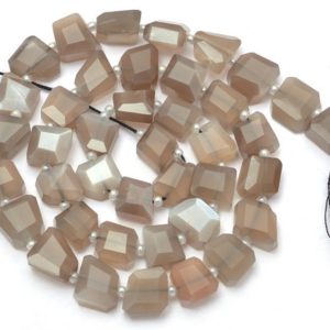 Shop Moonstone Chip & Nugget Beads! AAA+ Grey Moonstone 6mm-8mm Faceted Nugget Beads | Natural Rare Moonstone Tumbled Semi Precious Gemstone Loose Fancy Beads | 14inch Strand | Natural genuine chip Moonstone beads for beading and jewelry making.  #jewelry #beads #beadedjewelry #diyjewelry #jewelrymaking #beadstore #beading #affiliate #ad