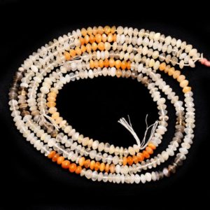 Shop Moonstone Rondelle Beads! Multi Moonstone Gemstone 5mm-6mm Saucer Beads | 16inch Strand | Natural Moonstone Semi Precious Gemstone Button Rondelle Smooth Loose Beads | Natural genuine rondelle Moonstone beads for beading and jewelry making.  #jewelry #beads #beadedjewelry #diyjewelry #jewelrymaking #beadstore #beading #affiliate #ad